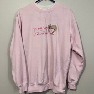 USED Woman's M & C Sportwear Long Sleeve Sweatshirt Color Pink Size Medium